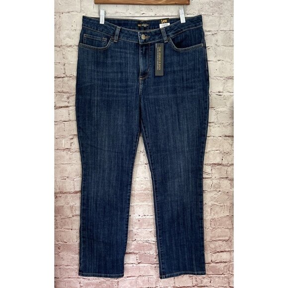 LEE Womens Regular Fit Straight Leg Jeans Medium Wash Denim Size 16 Medium NEW - Picture 1 of 6